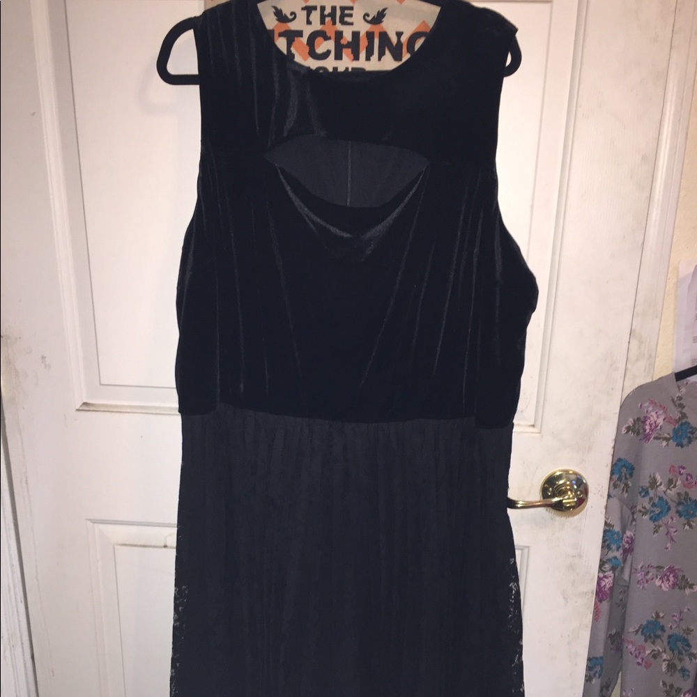 Lane Bryant Black Velvet Lace Dress Size 26